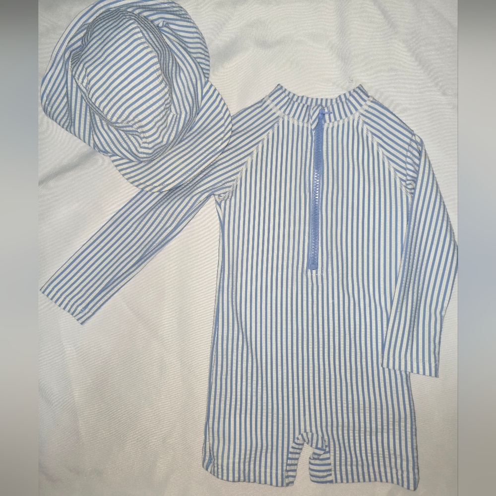 Tommy Bahama Kids Blue Striped Rashguard Set